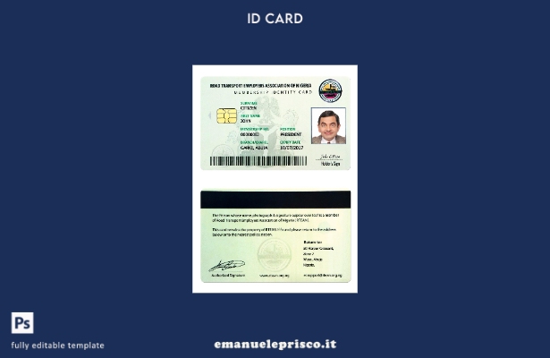 modello di carta d'identità della Nigeria in stile verificato